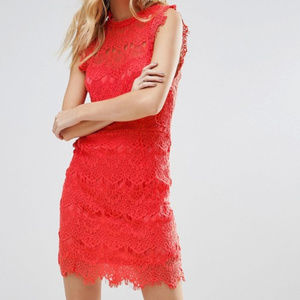 💥 New Free People Coral Lace Mini Dress 💥